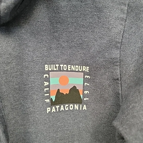 PATAGONIA Ridge Rise Women Sz S Midweight Zip Hoodie Jacket Organic Cotton Blue - Picture 4 of 12